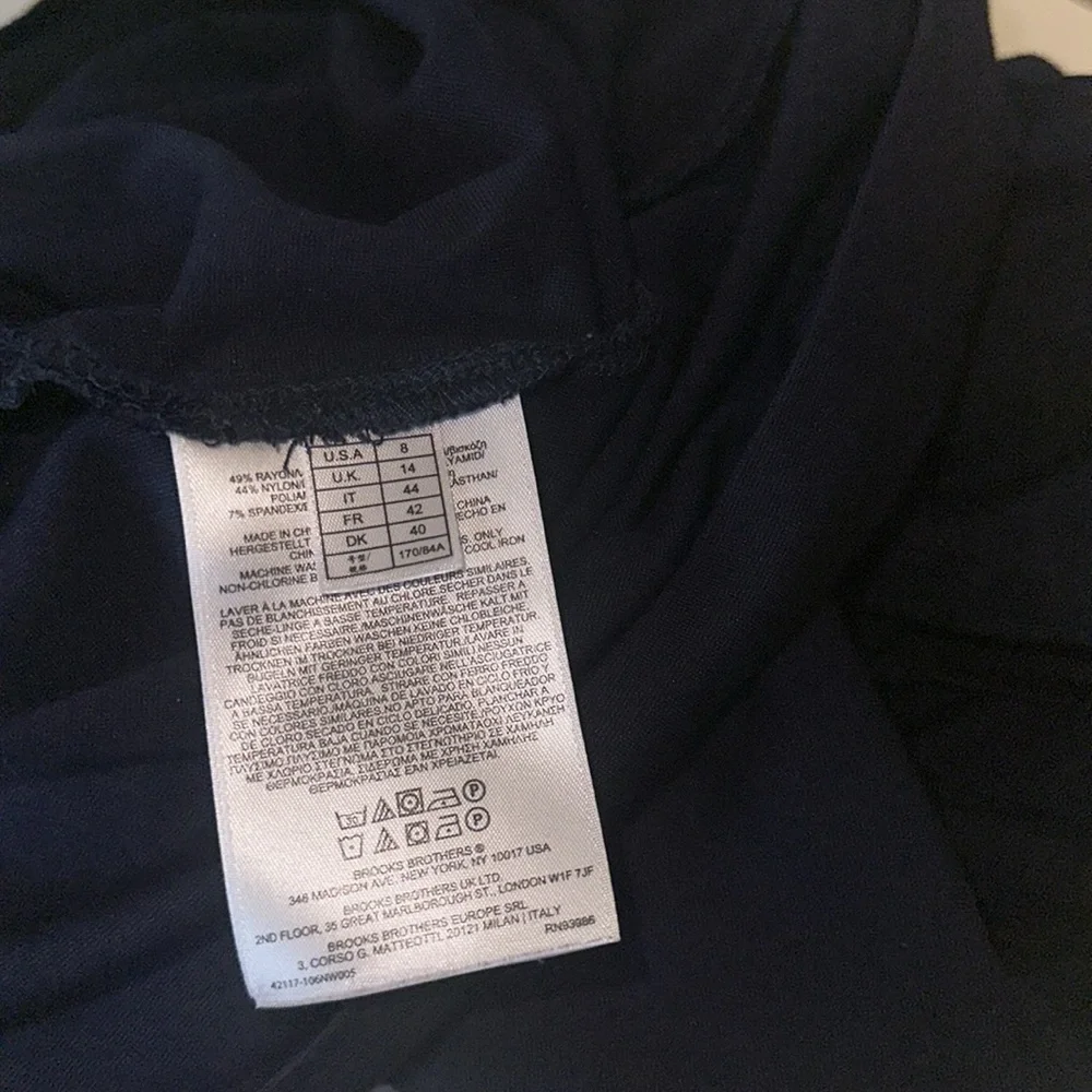 Brooks‎ Brothers Blue Sheath Dress Short Sleeve Crew Neck Size 8
